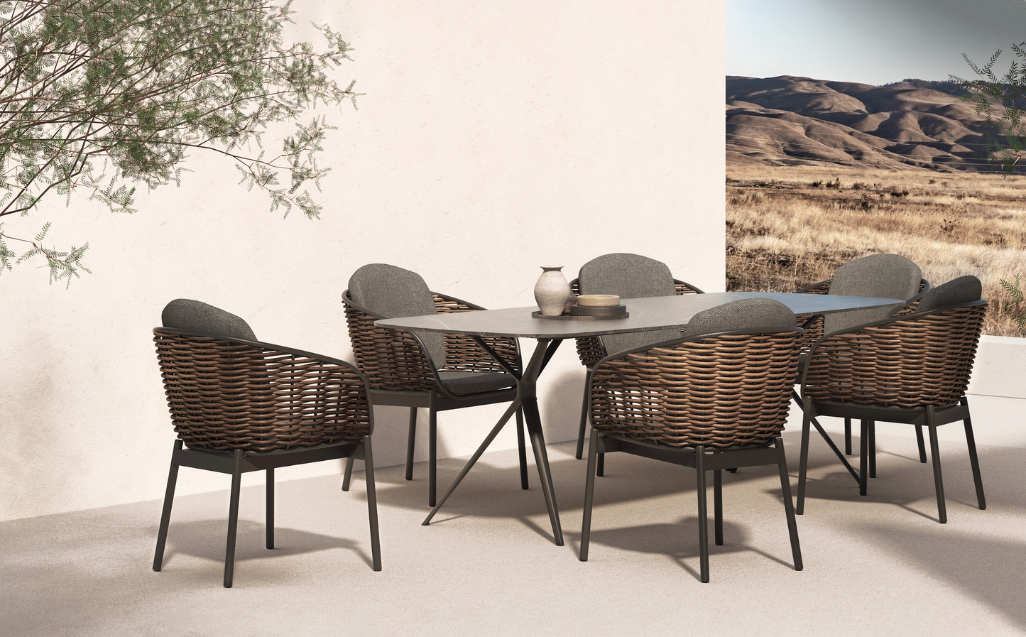 Silla Bari Reed Charcoal