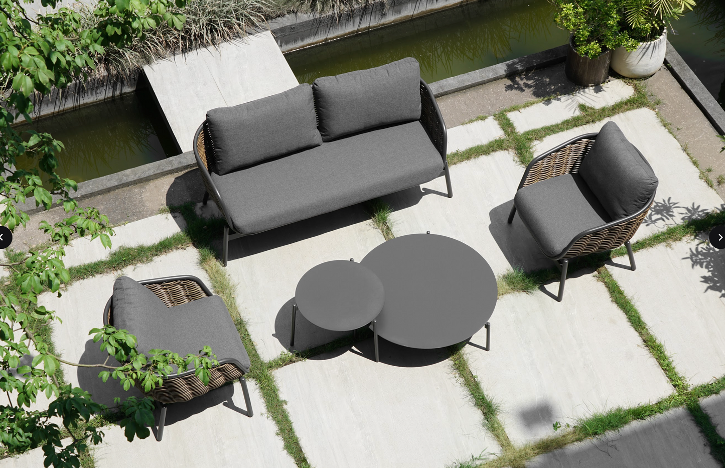 Sillón Bari Reed Charcoal 2 plazas