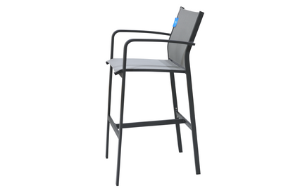 Banco Bar Luis Charcoal con Gris