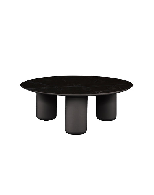 Mesa de Centro Diamante Redonda Charcoal 80x32 Negro ink