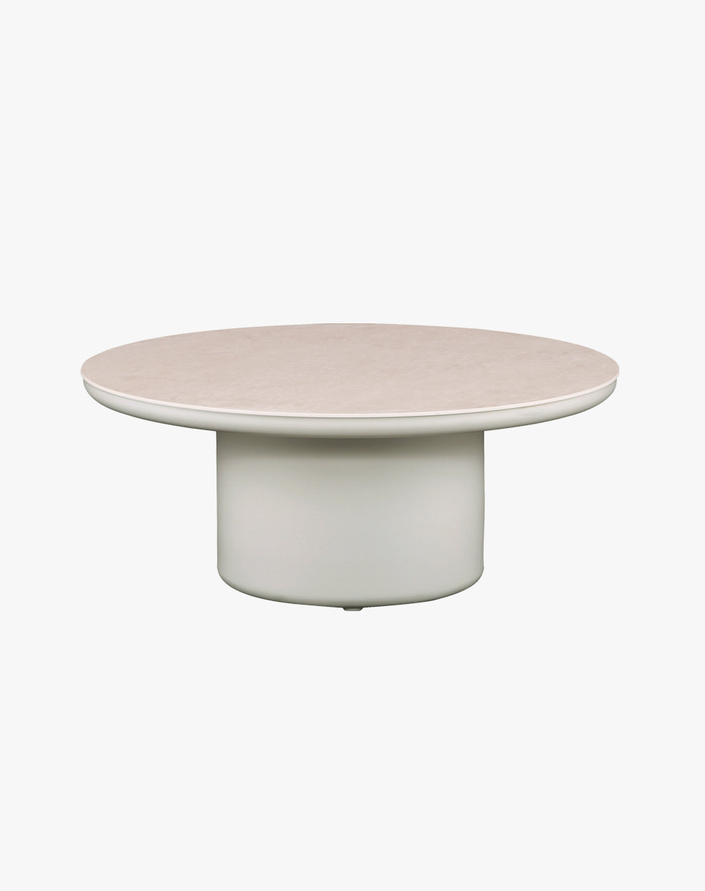 Mesa de Centro Diamante Redonda Beige 90x37 Piedra