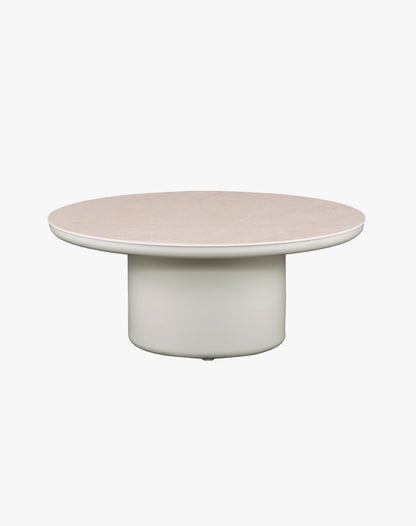 Mesa de Centro Diamante Redonda Beige 90x37 Piedra