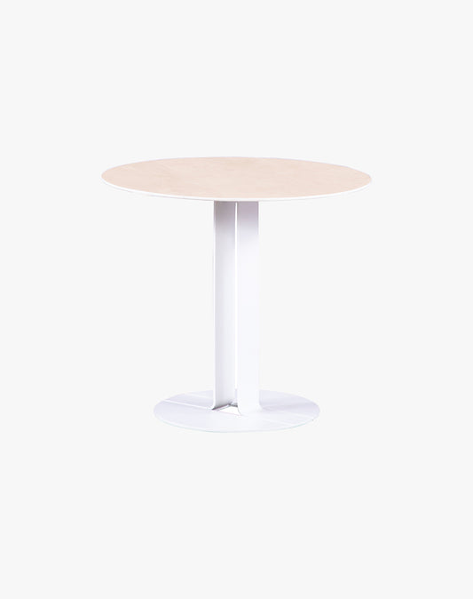 Mesa Lateral Sol Beige Redonda