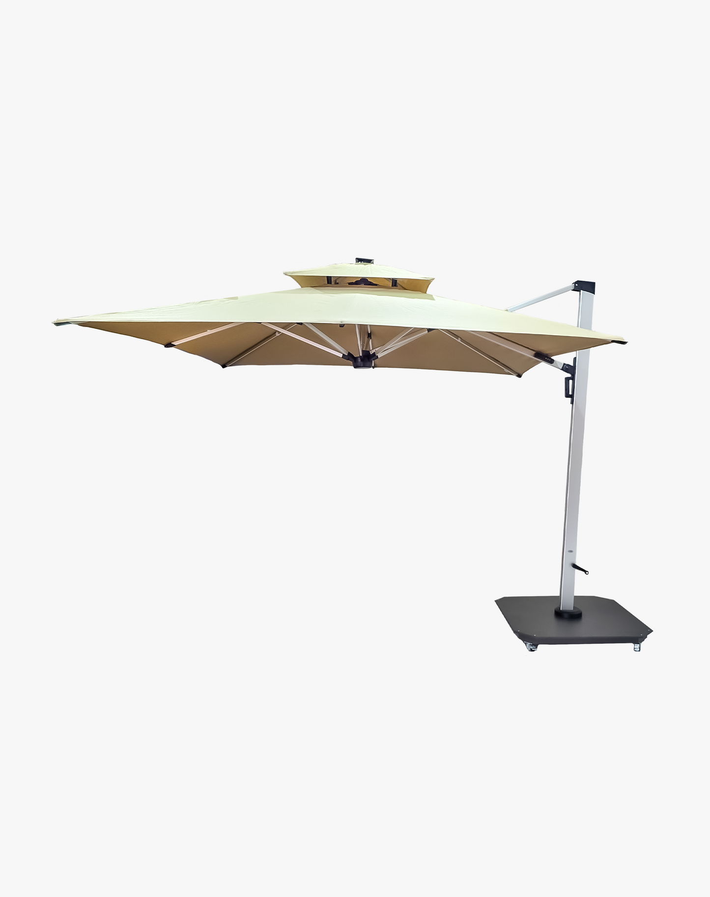 Sombrilla Roma 3X3 LED Beige con Base de Granito