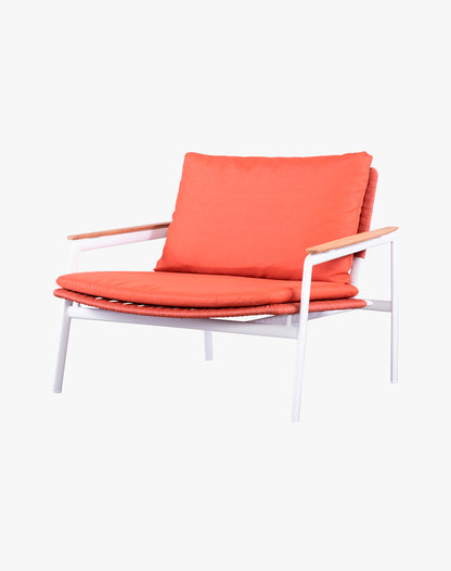 Sillón Cacau Individual Blanco/Terracota