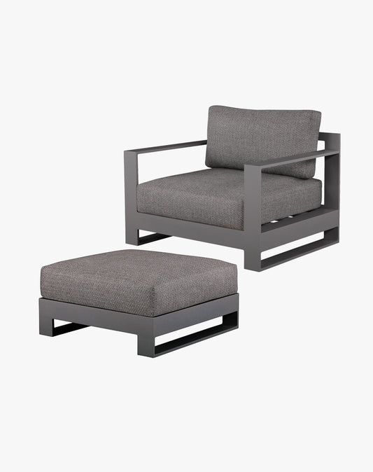 Sillón Diamante Individual Charcoal C/Taburete