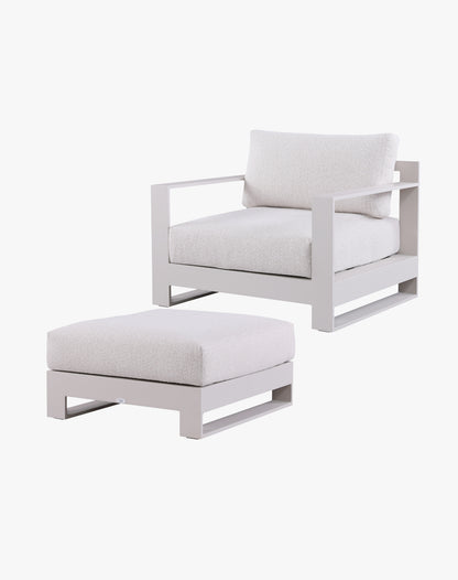 Sillón Diamante Individual Beige C/Taburete