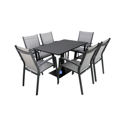 Comedor Iris Charcoal Rectangular
